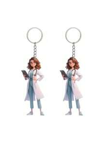 Nurse Doctor Keychain, Nurse Pattern Pendant, Bag Ornament, Acrylic Flat Keychain, Creative Accessory Accessories, Pendant Accessories That Can Be Hung On Backpacks, Phone Cases, Keychains, Car Decoration Pendant, Suitable For Both Boys And Girls, Suitable For Nurses, Doctors, Medical Workers, Gifts, Nurse's Day Gifts, The Best Gift For Medical Staff