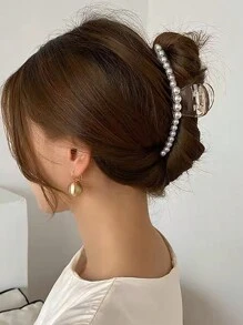 1 Peça Presilha de Cabelo Grande e Fofa com Pérola Falsa de Um Dente, Adequada para Uso Diário Presilhas de Cabelo, Grampos de Cabelo, Presilhas de Cabelo, Clipes de Cabelo, Braçadeiras de Cabelo, Clipes de Cabelo, Pegadores de Cabelo