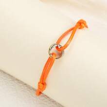 1 pieza de pulsera de acero inoxidable con cuerda en tres colores cruzados y cuerda para la mano, apta para uso diario