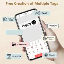 Marklife Machine à étiqueter Marklife M1, imprimante d'étiquettes portative Bluetooth mini M1, connexion sans fil portable incluse, plusieurs modèles disponibles pour téléphone, facile à utiliser pour l'organisation de bureau et de la maison, rechargeable USB, rose