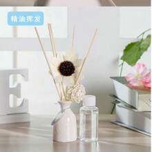 1 Stück weißer keramischer duftloser Ölverdampfer, Rattan Keramik Verdampfer für ätherische Öle für Zuhause, Hotel, Badezimmer, Lufterfrischer (Der Anhänger ist nur zur Dekoration, kann mit dem tatsächlichen Produkt verwendet werden, kein Anhänger)