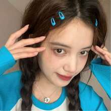 10/50pcs Multicolor Thick 3cm Women Hair Clips, Lacquered Water Drop BB Barrettes, Casual Hairpins For Holidays Claw Clips, New Years, Hair Accessories, Head Accessories - 3cm Multicolor - View 5