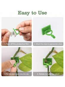10/20pcs Plant Climbing Wall Fixation Clips, Self-Adhesive Plant Clips, Invisible Wall Vine Plant Support Clips For Indoor/Outdoor Plants - Asymmetrical Plastic Structure