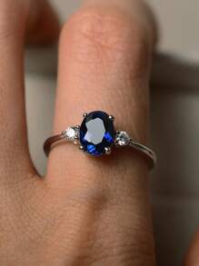 1Pc Teen Elegant Cubic Zirconia Rings For Girls For Birthday Gifts For Party Jewelry Daily Decoration