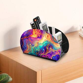 DIY Diamond Painting Multi-Function Remote Control Box, Diamond Painting Multi-Function Pen Holder, Diamond Painting Multi-Function Makeup Brush Storage Box, Made Of Acrylic With Shiny Gemstone Effect, DIY Assembly Multi-Function Storage Box, Ideal For Home Decor, Desk Organization, Great Gift For Loved Ones And Friends