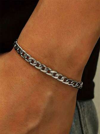 1 pièce Bracelet/Collier en acier de titane 7 mm, Bracelet de couple en chaîne Qilin en acier inoxydable unisexe, Bracelet indéfrisable, Accessoire de bijoux haut de gamme, Bracelet DIY Collier, Chaîne cubaine, Accessoire de chaîne de Sweat-shirt punk rock hip-hop