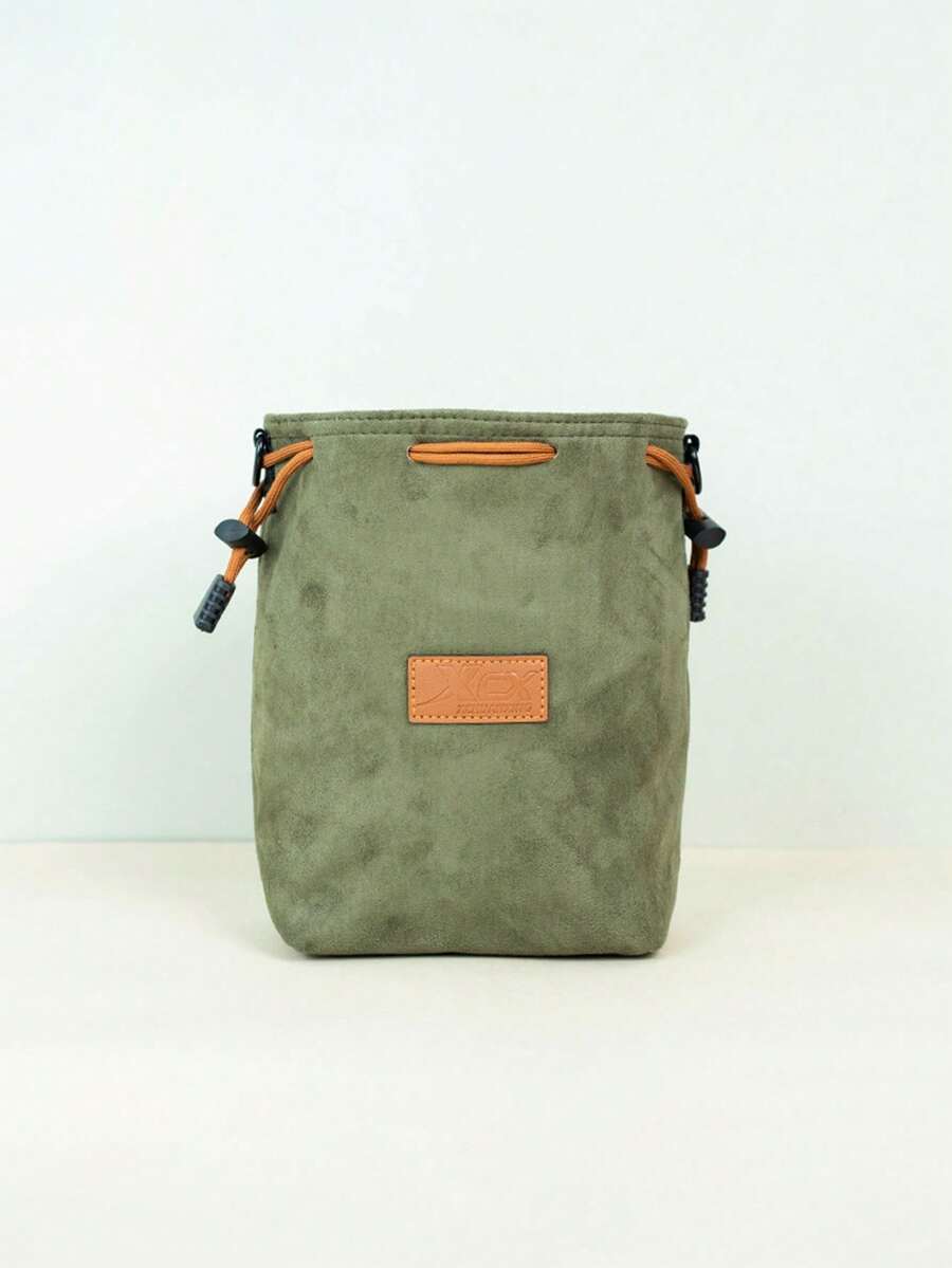 1pc Fluffy Camera Bag, Dual Pocket Design, Accessory Storage For Nikon Canon, Cameras - Green - View 1