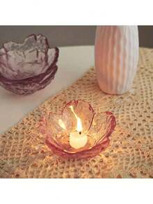 1 件樱花玻璃烛台，家居装饰沙拉碗，用于房间氛围设置、冰淇淋、沙拉、蜡烛、餐桌中心装饰、家庭聚会、主题派对 - 彩色 - 查看 11