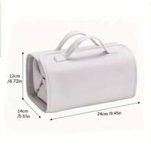 1 件大容量白色 PU 洗漱包，多功能可折叠化妆品收纳包，带可拆卸挂钩，适合旅行和日常使用，防水，洗漱旅行包，旅行配件，旅行必需品，新型可折叠可拆卸化妆包，大容量收纳包适合旅行/度假/工作/浴室/海滩/商务旅行，送给妈妈/女朋友的礼物，母亲节，护士节