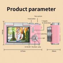 Autofocus 48MP 4K Gezichtsdetectie 2,4-inch Flip Over Display Scherm 16X Zoom Oplaadbare Batterij Pocket Cinema Digitale Compacte Videocamera's