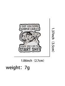 1PC Funny Spanish Quotes Enamel Pin Cartoon Brooch Lapel Pins Badge On Backpack Clothing Accessories Fashion Jewelry Friends Gifts - Black and White - View 13