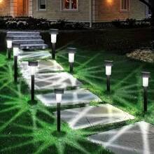 1/12 piezas Luces solares de camino para exteriores, luces de jardín y paisaje alimentadas con energía solar para caminos, céspedes, patios, senderos, decoración de pasillos