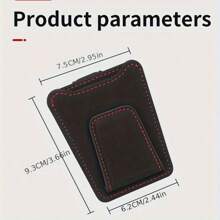 PU Leather Fashion Glasses Holder For Car Sun Visor - Multifunctional Clip For Glasses, Cards & Tickets, Black With Red Accents, Secure & Stylish Car Accessory, Sun Visor For Car