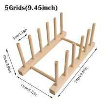 1pc Wooden Plate/Dish Rack Stand, Kitchen Storage Cabinet Dish Bowl Cup Pot Lid Chopping Board Organizer Rack, Kitchen Utensil Draining Rack, Kitchen Cabinet Organizer, Kitchen Organizer