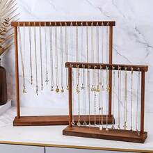 Jewelry Organizer Display Stand Wood Necklace Hanging Countertop Rack For Chains Earrings Bracelets Showcase Storage Rack - Multicolor - View 11