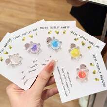 10pcs You're Turtley Awesome, Pocket Turtle Hug, Cheer Up Card With Luminous Glitter Turtle Pendants, Inspirational Gift For Family, Friends And Coworkers, Small Business Supplies, Thank You Cards, Birthday Gift, Cards, Unusual Items, Mother's Day, Wedding Gifts, Graduation, New Term