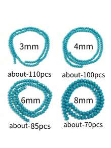 1pc Hollow Blue Ceramic Cut Abacus Crystal Flat Beads 3/4/6/8mm, Fashionable Versatile DIY Jewelry Making, Suitable For Bracelets, Necklaces, Funky Jewelry, Phone Charms, Keychain Wholesale Beads