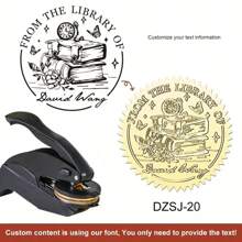 1pc Personalized Stainless Steel Embossing Stamp, Customizable Rectangle Shape For Books, Library, Office, Envelopes, Napkins, Handmade Gifts, Wedding Invitations, Birthday Presents,Back To School,School Supplies