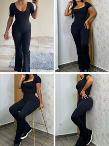 Plus Size Woman Activewear Yoga Seamless Gym Sports High Support Moisture Wicking Workouts Breathable Outdoor Jumpsuit