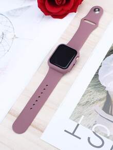 Bộ dây đeo và vỏ tương thích với dây đeo và vỏ đồng hồ , dây đeo silicon mềm mại và thoải mái, miếng dán màn hình bằng kính cường lực HD chống rơi và chống xước và vỏ máy tính 2 trong 1. Tương thích với dây đeo Series Ultra/11/10/9/8/7/6/5/4/Se, 40/41/42/44/45/46/49mm dành cho nam và nữ. - Khói tím - Xem 6