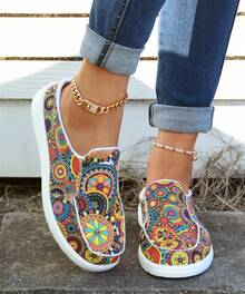 Women's Spring/Summer New Color Round Tort Flats Are Fashionable And Versatile, Comfortable Shallow Round Toe, Lightweight Low-Top Soles, Breathable Casual Sports Plus Size Women's Shoes - 彩色 - 查看 3