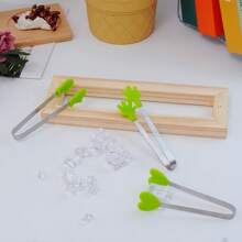3pcs Mini Dessert Tongs Stainless Steel Ice Tongs, Heart-Shaped/Glove/Palm-Shaped Non-Slip Silicone High-Temperature Resistant Kitchen Food Tongs, Stainless Steel Food Tongs Bread Tongs Barbecue Tongs Anti-Scalding Barbecue Tongs, Candy Tongs/Cookie Tongs/Pastry Tongs/Snack Tongs/Ice Tongs/Salad Tongs/Fruit Tongs/ Heat-Resistant Tongs For Cooking/ Kitchen Tongs, Essential Kitchen Tools
