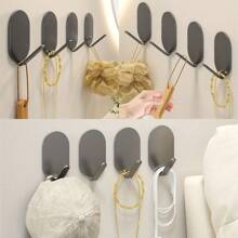 1pc Non Perforated Wall Adhesive Hook, Key Hook, Kitchen Bathroom Hook, Metal Door Rear Hook