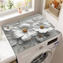 1pc Floral Print Dust Cover Mat, Made Of Polyester Fabric Suitable For Washing Machine And Dryer Top - Multicolor - View 12