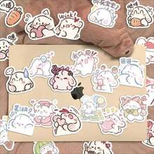 100 / Pack Cartoon Cute Cute Rabbit Rabbit Stickers Korean Soft Cute Girl Heart Creative Handbook Decorative Stickers Waterproof Stickers - Multicolor - View 2