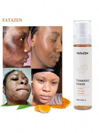 FATAZEN Tonique rafraîchissant au curcuma biologique naturel, vitamine C, hydratant, raffinant les pores, doux et Non irritant