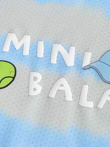 mini bala Boys' Mesh Breathable 2 In 1 T-Shirt Shorts Summer - Gray Blue - View 7