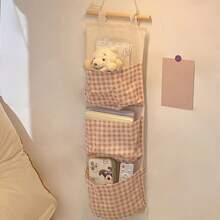 1pc Pink Wall-Mounted Bedroom Organizer - Hanging Storage Pocket For Books, Jewelry And Accessories, Perfect For Dorm And Bedroom, Ideal Gift For Valentine's Day