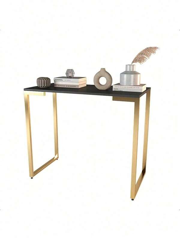 Mesa Buffet Balcão Aparador Industrial Pé Dourado 90X45X90