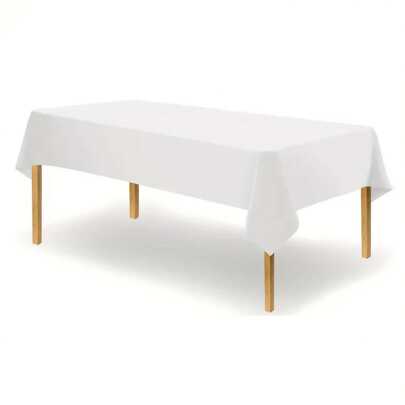 1 قطعة مفرش طاولة مستطيل من مادة البولي إيثيلين بألوان سادة للاستخدام مرة واحدة، مقاس 137 * 183 سم / 137 * 274 سم، مناسب لحفلات عيد الميلاد والزفاف والكريسماس، قابل للمسح