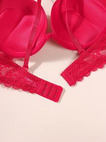 4pcs Ladies Casual-Comfortable Minimalist-Elegant French Mature Charm-Lace Splicing Wire-Free Gathering Bras