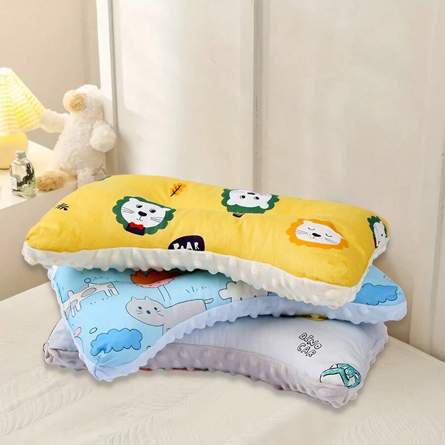 [1pc] Children Pillow With Cartoon Patterns, Soft & Comfortable, High Elasticity, Reversible Design - Multicolor - View 1