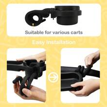 1 PC Universal Baby Stroller Snack Tray | Stroller Cup Holder | Silicone Arms Grip Bumper Bar | Stays In Place | Stroller Tray Attachment With Cups Holder For Baby Toddler | Stroller Accessories