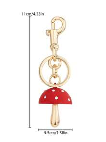 1pc Cute Mushroom Keychain, Rhinestone Decorated Metal Charm For Bags, Mother's Day Gift, Fashion Accessory Car Accessories Bag Charm School Goth Y2k Bag Accessories Lanyards With Id Holder Car Accessories Bag Charms Christmas Car Teacher Friend Sister Gift Ideas