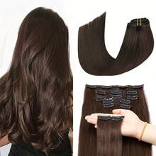 8片/套，每片带18个夹子，真人发接发，天然原生发，双层缝制，适合女性日常佩戴，佩戴方便。 - S2 - 查看 2