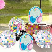 Disco Music Theme Honeycomb Decorations, Party Table Decor, Colorful 3D Creative Layout, Party Atmosphere Lighting