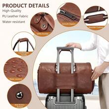 Leather Garment Bags For Travel Convertible Carry On Garment Duffel Bag For Men 2 In 1 Waterproof Foldable Travel Suit Bag With Shoulder Strap Weekender Bag With Shoe Pouch LeatherBrown 20*11.5 - Leather-brown - View 5
