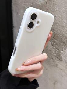 1pc Jelly Phone Case Compatible With IPhone 16, Dopamine Jelly 15/14 Lens Protection Anti-Drop Protective Cover Compatible With Iphone 13/17/17 PROMAX/17 AIR/17 Pro - White - View 2