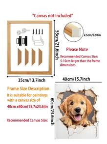1 Set Wooden Picture Frame DIY Wood Strips Assembly Kit (For Gallery Framing Oil Painting/Installing Stretched Canvas Bars), Size Options 12x16, 16x20, 16x24 Inches, Poster Decoration - Current Fashionable, Cost-Effective
