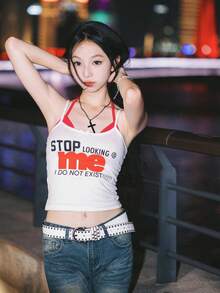 1 件美式时尚休闲铆钉简约百搭女士腰带夏季、学校秋季、秋季、万圣节 - 黑色 - 查看 10