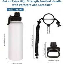 Botellas de agua aisladas a granel,paquete de 4 unidades,botella deportiva de acero inoxidable de 40 onzas - Multicolor - Ver 3