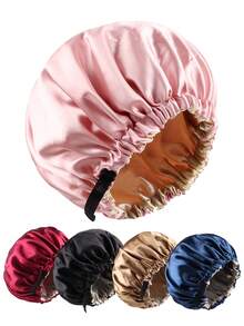 Women's Reversible Double-Sided Adjustable Satin Sleeping Cap Bonnet, Heat Caps For Beauty Treatment Sleep Bonnet - DX10A - View 11