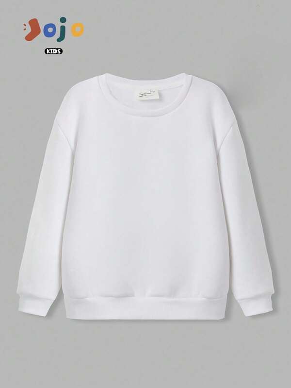 Herbst Neu Allround Einfarbige Kurven Oversized College Weich Bequem Sport Rundhals Niedlich Stilvoll Vielseitig Langarm Kleidung Mit Baumwoll Sweatshirt, Geeignet Für Jungen Und Mädchen