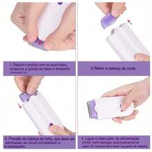 Rechargeable Electric Epilator For Women/Men, Facial And Body Hair Remover. - Màu tím - Xem 6