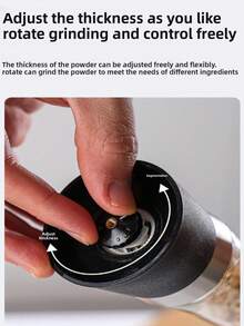 1/2 套高级不锈钢海盐和胡椒研磨器 - 可调节陶瓷 - 高玻璃盐和胡椒瓶 - 厨房胡椒研磨器和盐研磨器，