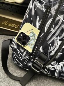 peach tree 新款拼接男士钱包，美元图案设计，复古风格小巧折叠拉链零钱包，欧美商务男士礼品，圣诞节礼物，圣诞包，卡包，男士礼物，新年礼物，情人节礼物，旅行包 - 黑色 - 查看 8